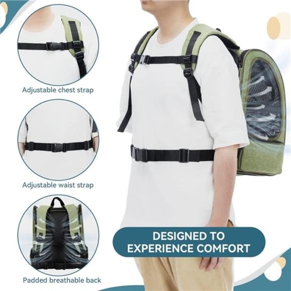 Cat Backpack Carrier,Dog Carrier Backpacks Expandable with Great Ventilation - Picture 6 of 7